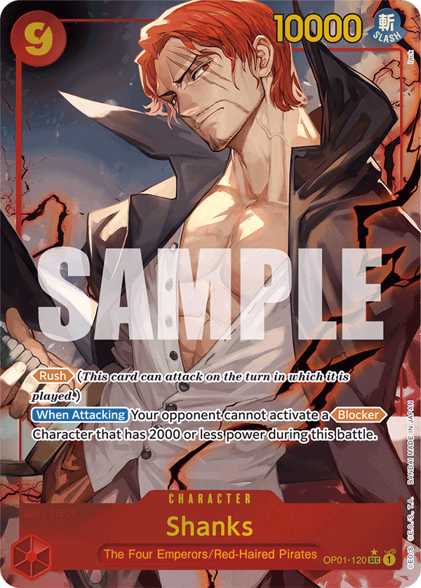 Shanks (Reprint) One Piece card (OP01-120, Premium Booster -The Best-)