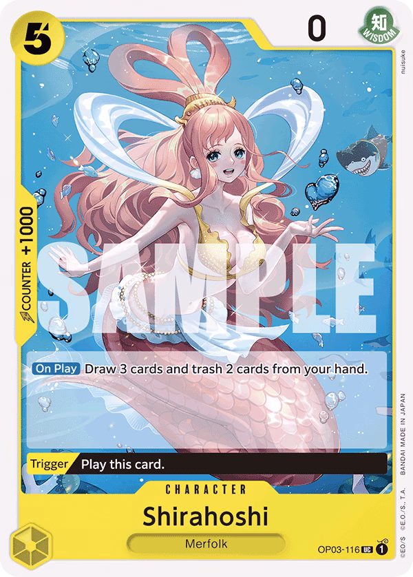 Shirahoshi (Jolly Roger Foil) One Piece card (OP03-116, Premium Booster -The Best-)