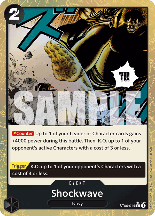 Shockwave (Jolly Roger Foil) One Piece card (ST06-014, Premium Booster -The Best-)