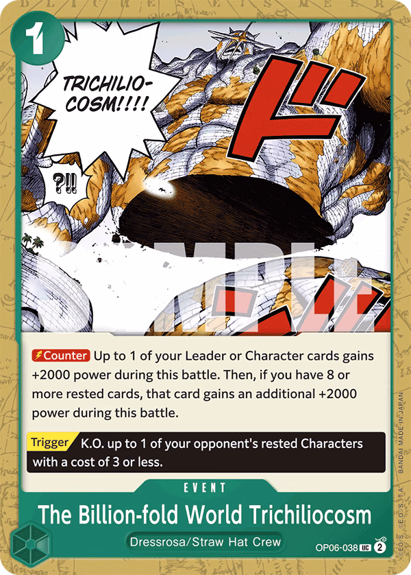 The Billion-fold World Trichiliocosm (Jolly Roger Foil) One Piece card (OP06-038, Premium Booster -The Best-)