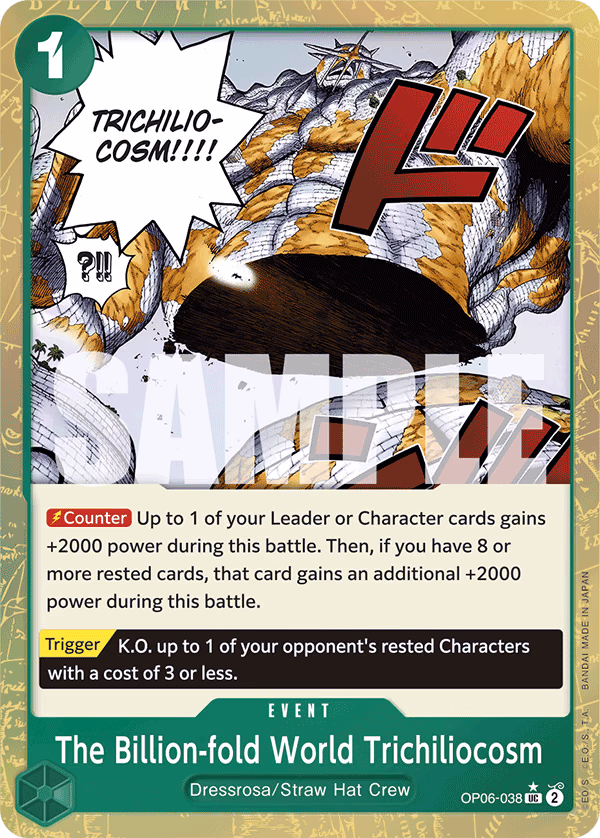The Billion-fold World Trichiliocosm (Textured Foil) One Piece card (OP06-038, Premium Booster -The Best-)