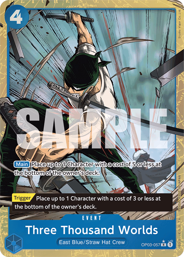 Three Thousand Worlds (Alternate Art) One Piece card (OP03-057, Premium Booster -The Best-)
