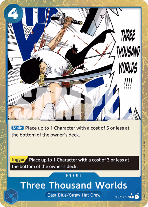 Three Thousand Worlds (Textured Foil) One Piece card (OP03-057, Premium Booster -The Best-)