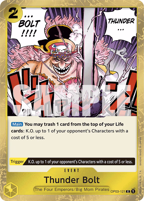 Thunder Bolt (Alt Art) One Piece card (OP03-121, Premium Booster -The Best-)