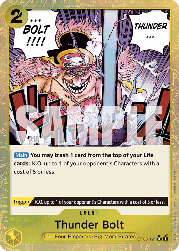 Thunder Bolt (Textured Foil) One Piece card (OP03-121, Premium Booster -The Best-)