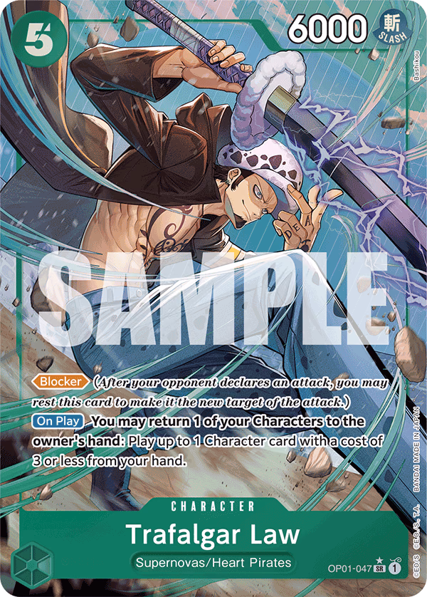 Trafalgar Law (Alt Art) One Piece card (OP01-047, Premium Booster -The Best-)