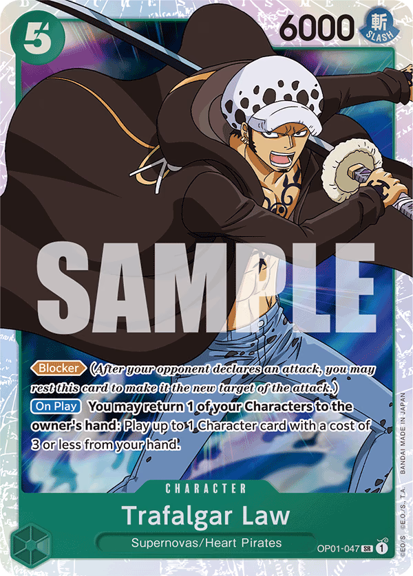 Trafalgar Law (Alternate Art) One Piece card (OP01-047, Premium Booster -The Best-)