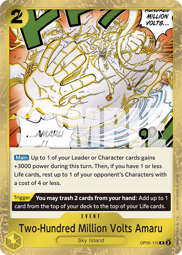 Two-Hundred Million Volts Amaru (Alt Art) One Piece card (OP05-115, Premium Booster -The Best-)