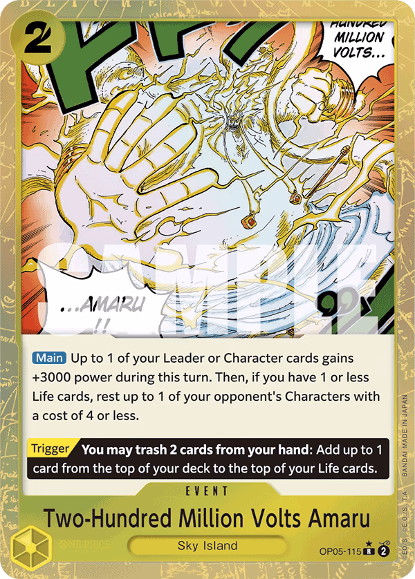 Two-Hundred Million Volts Amaru (Alternate Art) One Piece card (OP05-115, Premium Booster -The Best-)
