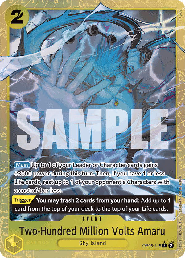 Two-Hundred Million Volts Amaru (Jolly Roger Foil) One Piece card (OP05-115, Premium Booster -The Best-)