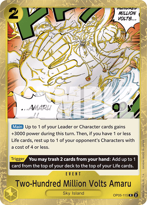 Two-Hundred Million Volts Amaru (Textured Foil) One Piece card (OP05-115, Premium Booster -The Best-)