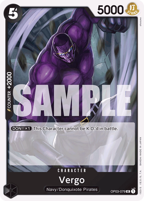 Vergo (Jolly Roger Foil) One Piece card (OP03-079, Premium Booster -The Best-)