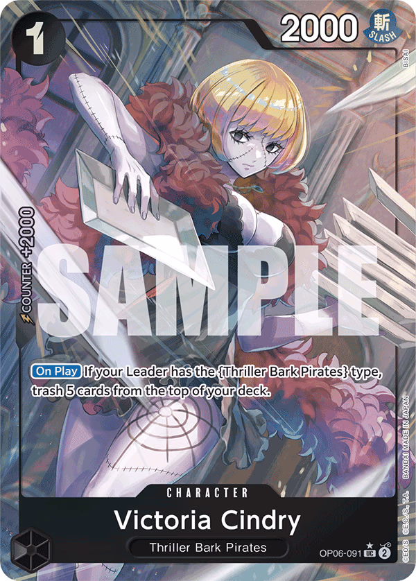 Victoria Cindry (Jolly Roger Foil) One Piece card (OP06-091, Premium Booster -The Best-)