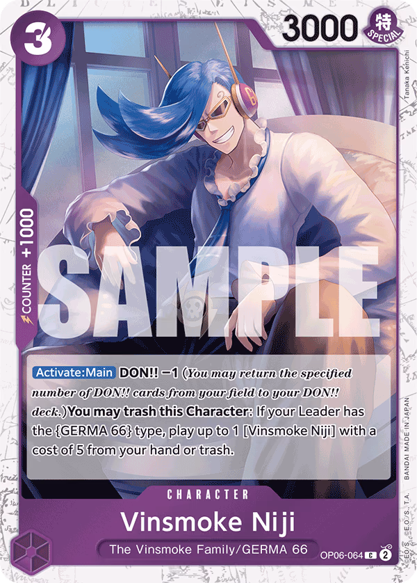 Vinsmoke Niji (Alt Art) One Piece card (OP06-064, Premium Booster -The Best-)