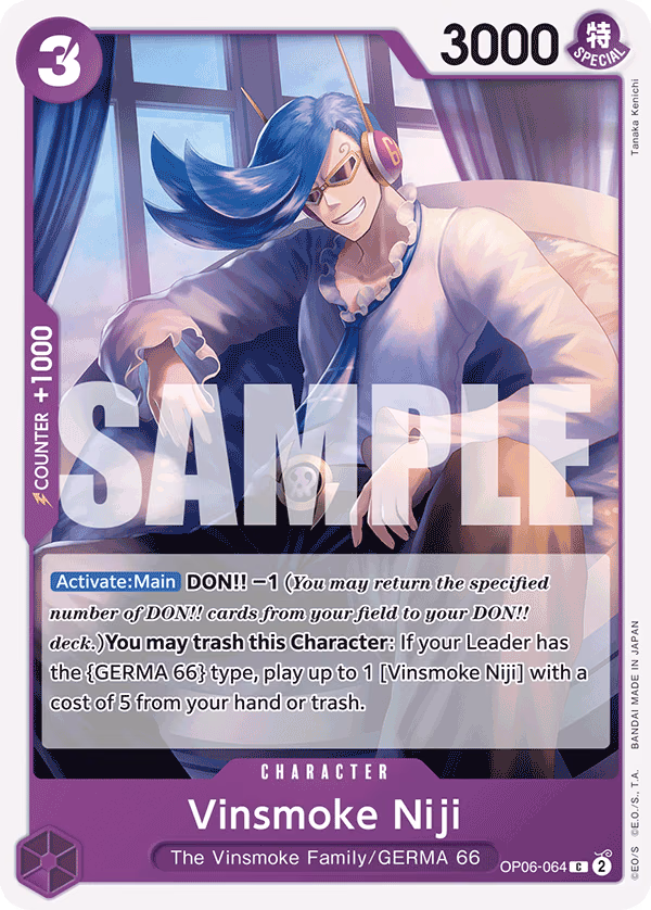 Vinsmoke Niji (Full Art) One Piece card (OP06-064, Premium Booster -The Best-)