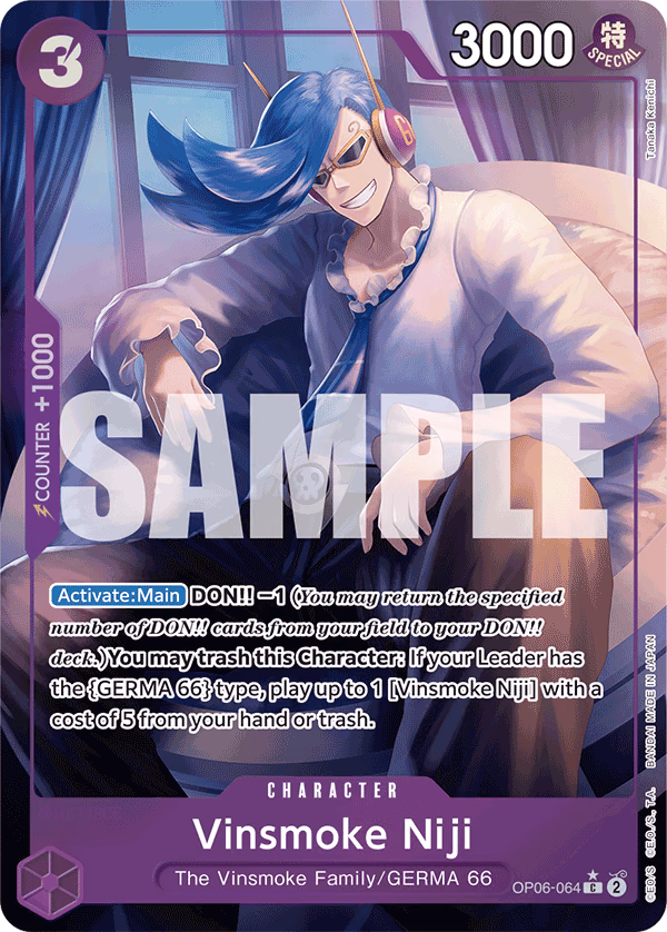 Vinsmoke Niji (Jolly Roger Foil) One Piece card (OP06-064, Premium Booster -The Best-)