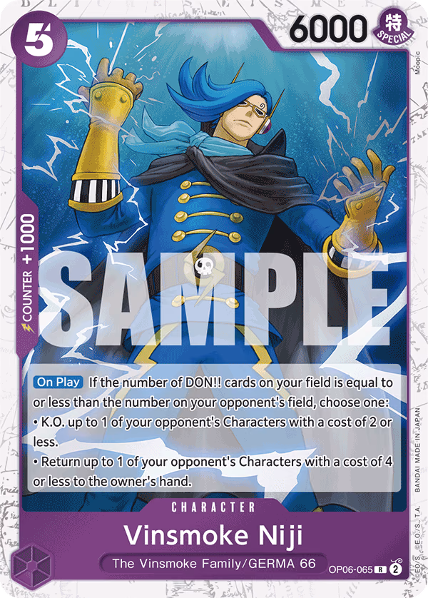 Vinsmoke Niji (Alt Art) One Piece card (OP06-065, Premium Booster -The Best-)