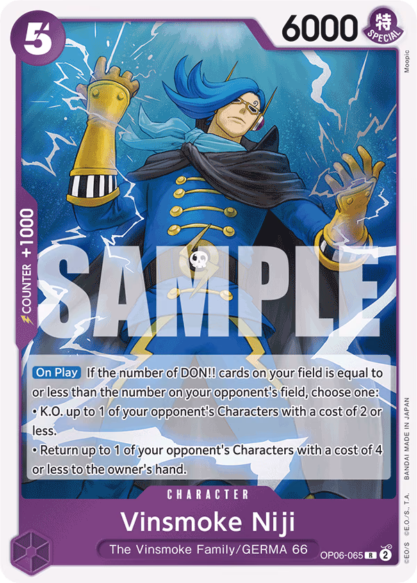 Vinsmoke Niji (Alternate Art) One Piece card (OP06-065, Premium Booster -The Best-)