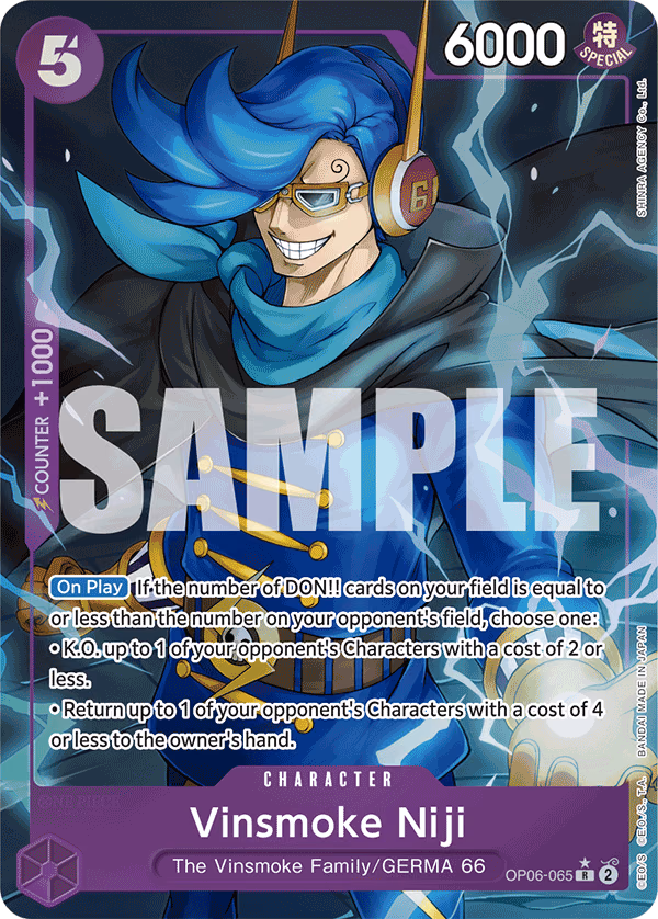Vinsmoke Niji (Full Art) One Piece card (OP06-065, Premium Booster -The Best-)