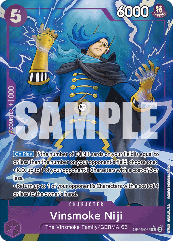 Vinsmoke Niji (Jolly Roger Foil) One Piece card (OP06-065, Premium Booster -The Best-)