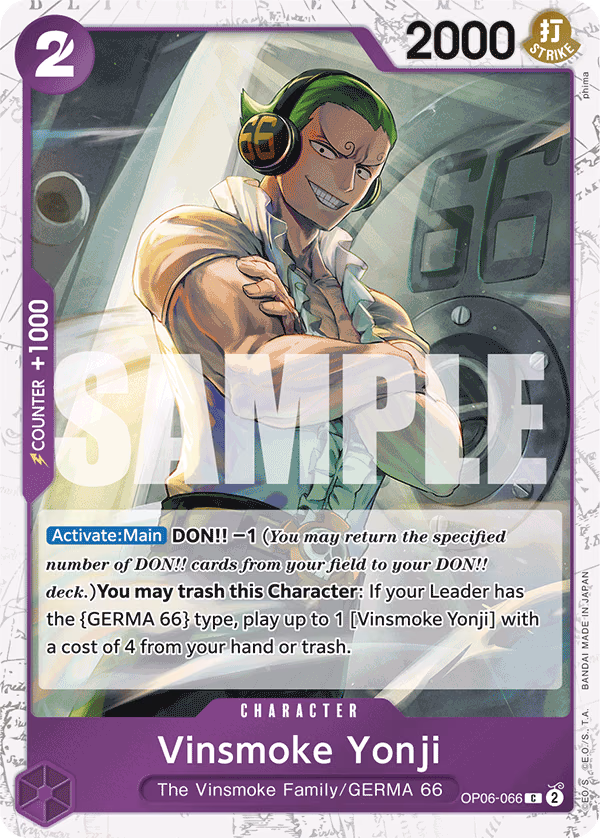 Vinsmoke Yonji (Alt Art) One Piece card (OP06-066, Premium Booster -The Best-)