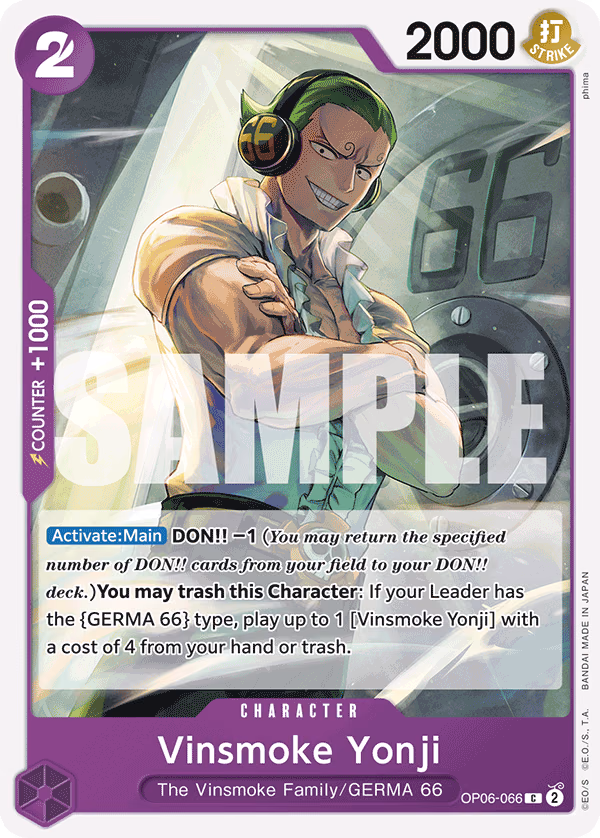 Vinsmoke Yonji (Full Art) One Piece card (OP06-066, Premium Booster -The Best-)
