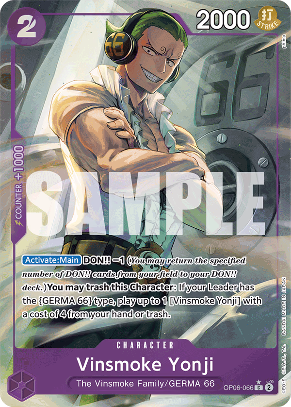 Vinsmoke Yonji (Jolly Roger Foil) One Piece card (OP06-066, Premium Booster -The Best-)