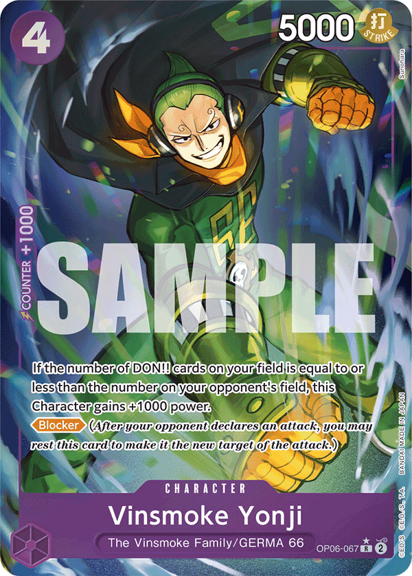 Vinsmoke Yonji (Jolly Roger Foil) One Piece card (OP06-067, Premium Booster -The Best-)