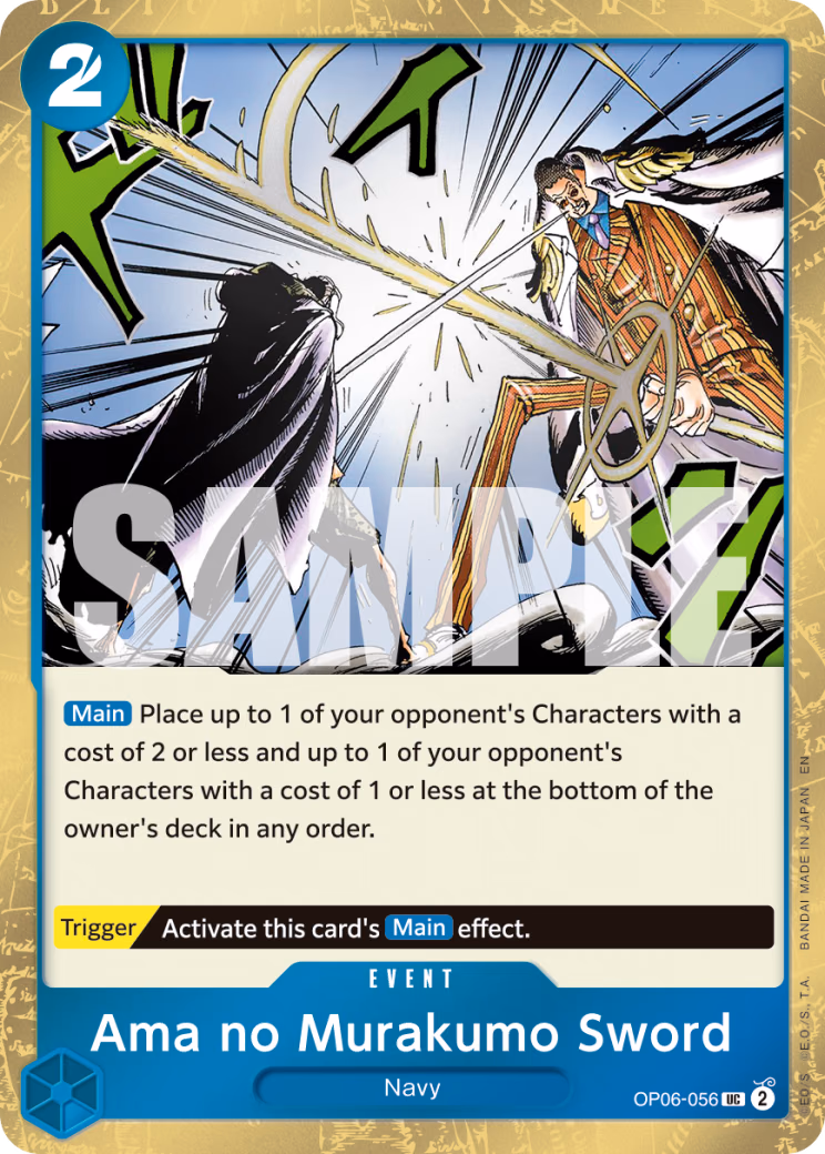 Ama no Murakumo Sword (Pirate Foil) One Piece card (OP06-056, Premium Booster -The Best- Vol. 2)