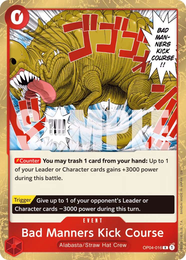 Bad Manners Kick Course (Reprint) One Piece card (OP04-016, Premium Booster -The Best- Vol. 2)