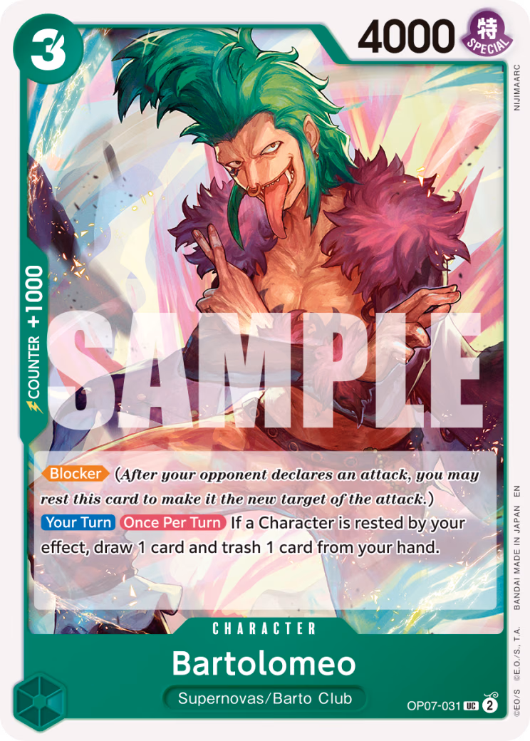 Bartolomeo (Reprint) One Piece card (OP07-031, Premium Booster -The Best- Vol. 2)