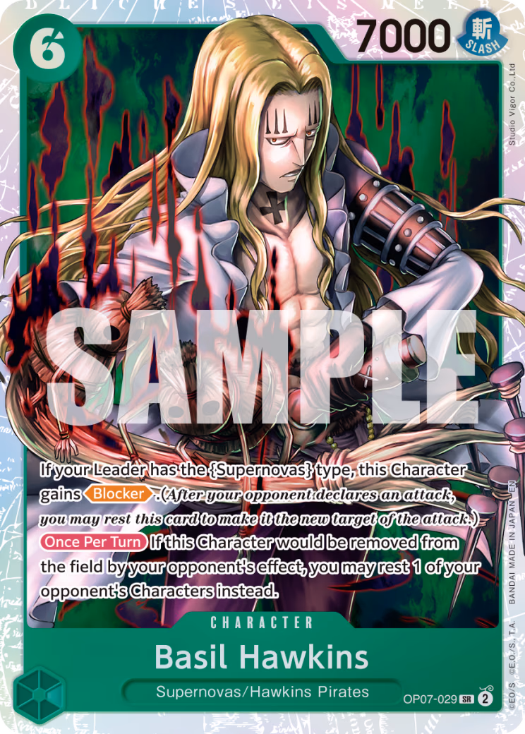 Basil Hawkins (Reprint) One Piece card (OP07-029, Premium Booster -The Best- Vol. 2)