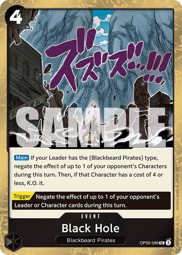Black Hole (Reprint) One Piece card (OP09-098, Premium Booster -The Best- Vol. 2)