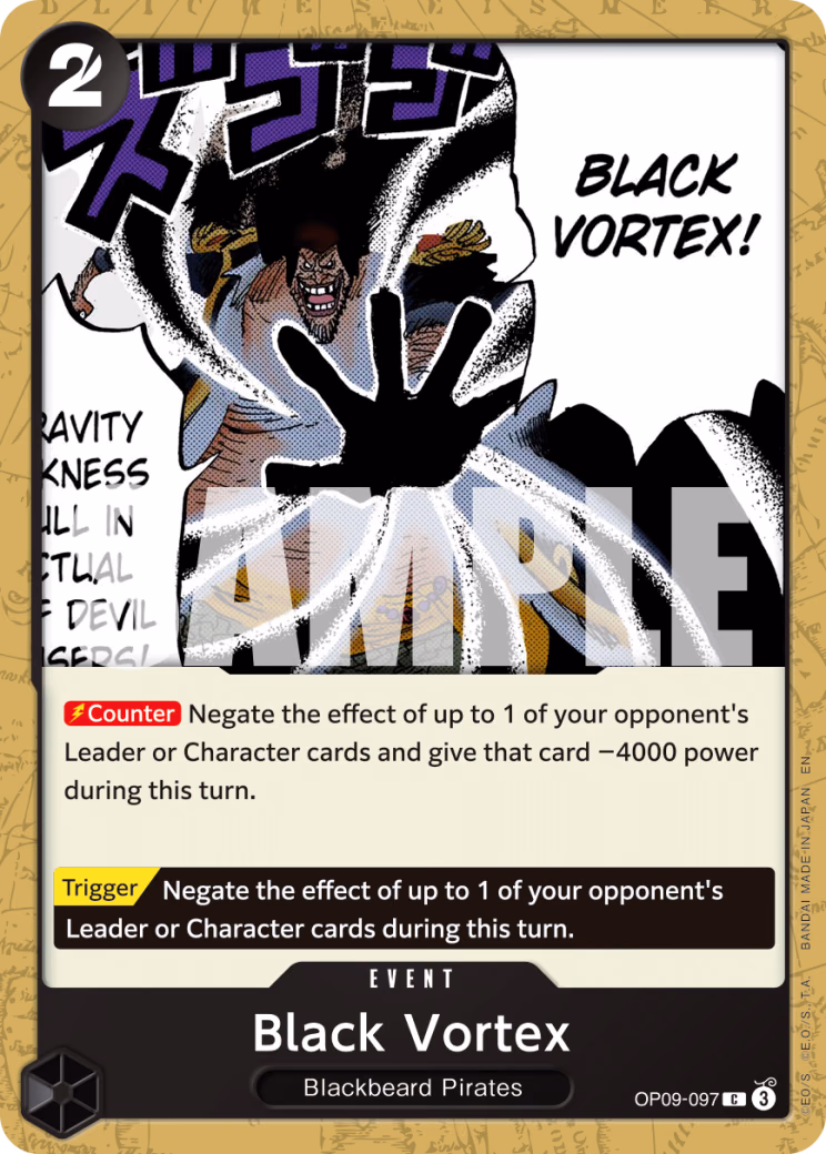 Black Vortex (Pirate Foil) One Piece card (OP09-097, Premium Booster -The Best- Vol. 2)
