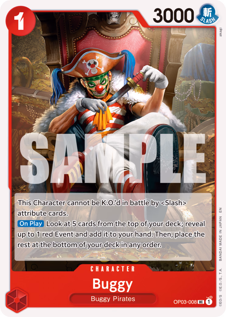 Buggy (Reprint) One Piece card (OP03-008, Premium Booster -The Best- Vol. 2)