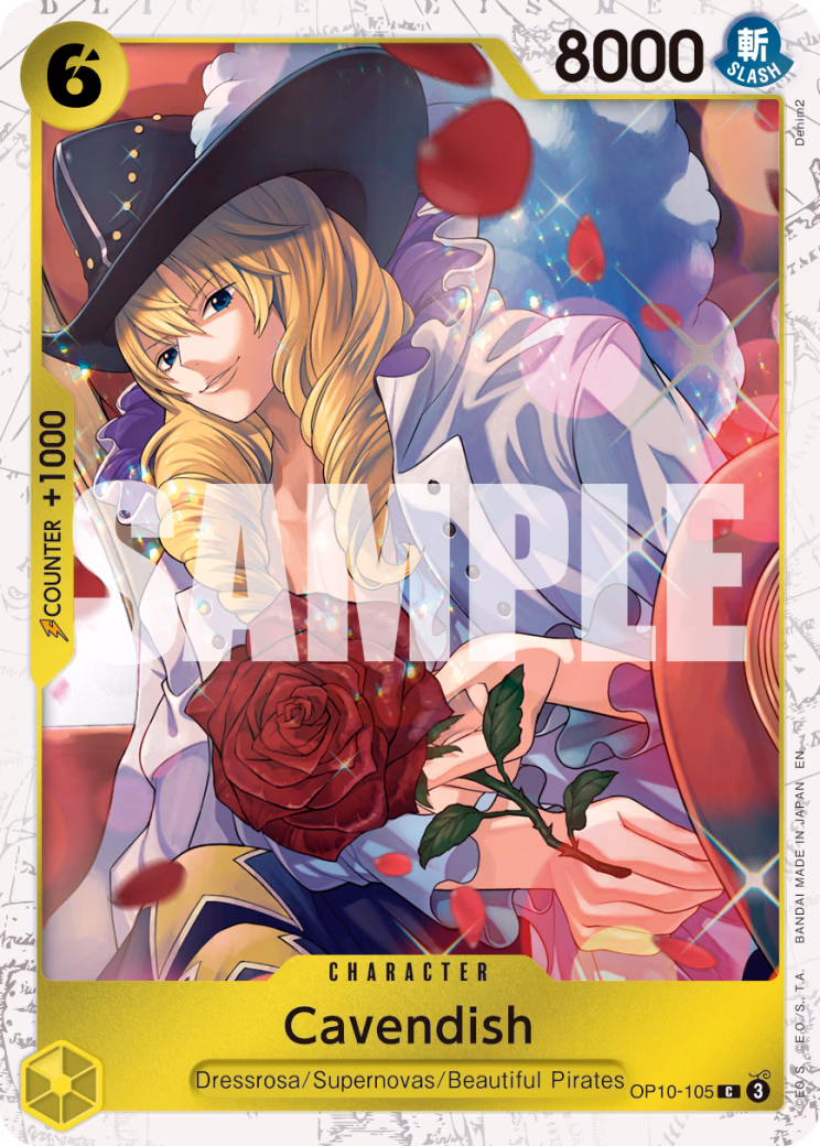 Cavendish (Reprint) One Piece card (OP10-105, Premium Booster -The Best- Vol. 2)
