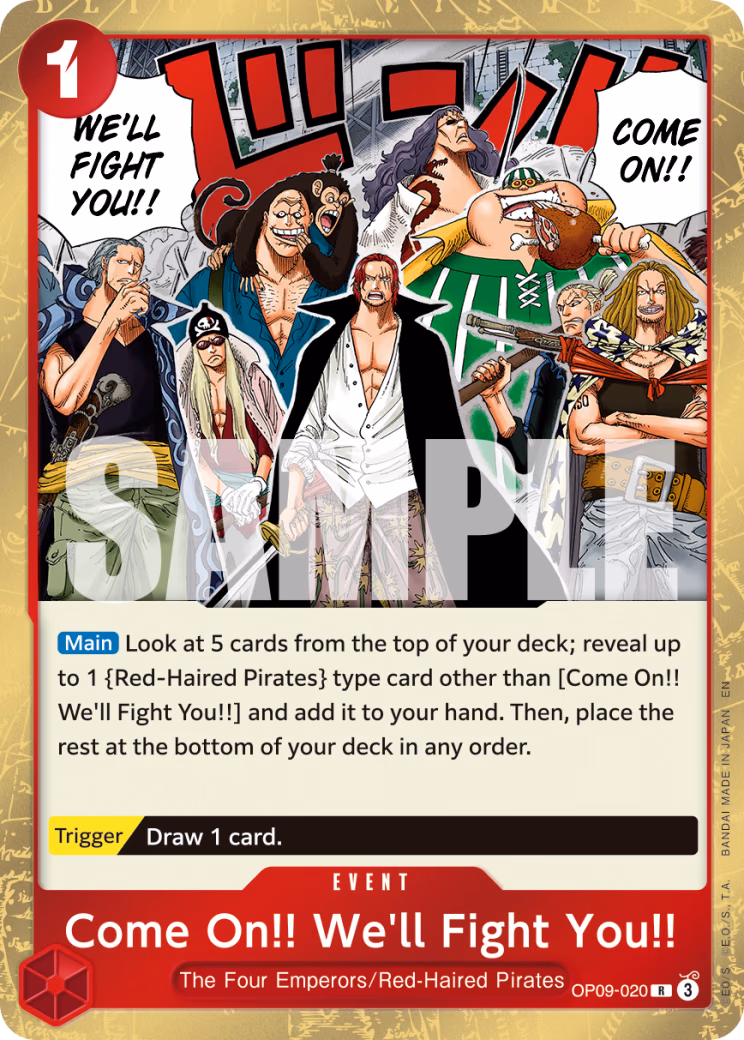 Come On!! We'll Fight You!! (Alternate Art) One Piece card (OP09-020, Premium Booster -The Best- Vol. 2)