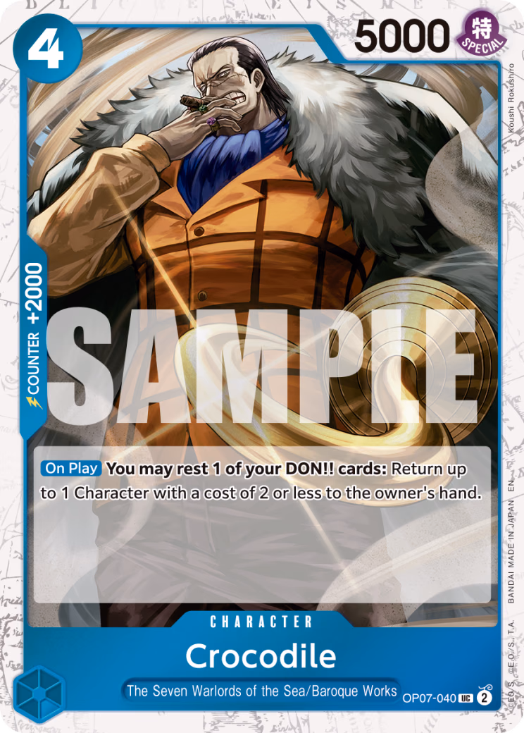 Crocodile (Alternate Art) One Piece card (OP07-040, Premium Booster -The Best- Vol. 2)