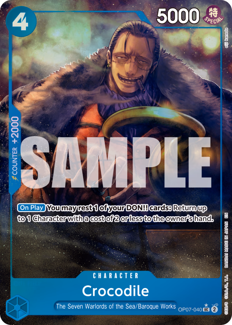 Crocodile (Pirate Foil) One Piece card (OP07-040, Premium Booster -The Best- Vol. 2)