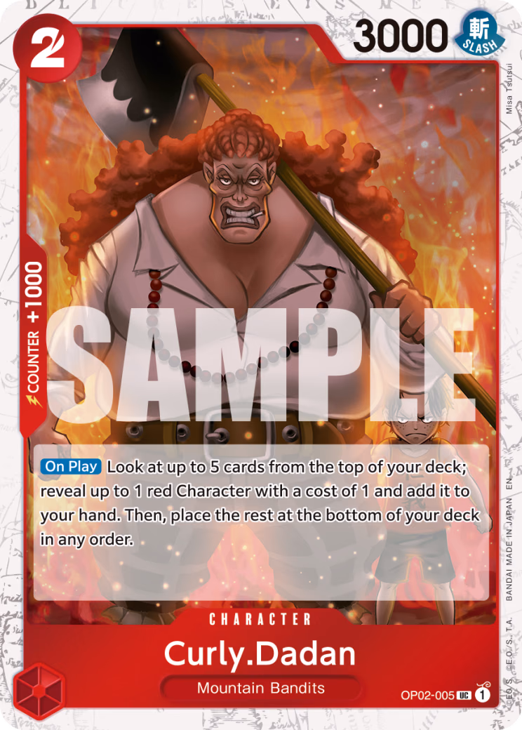 Curly.Dadan (Pirate Foil) One Piece card (OP02-005, Premium Booster -The Best- Vol. 2)