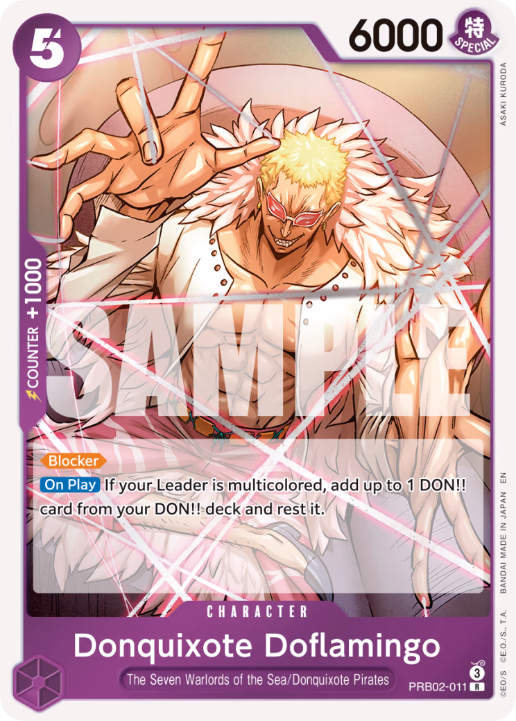 Donquixote Doflamingo One Piece card (PRB02-011, Premium Booster -The Best- Vol. 2)