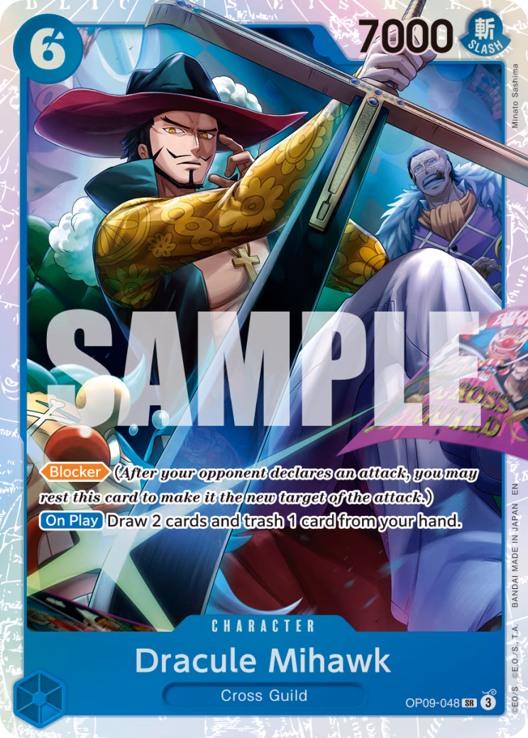 Dracule Mihawk (Reprint) One Piece card (OP09-048, Premium Booster -The Best- Vol. 2)