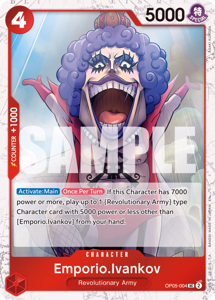 Emporio.Ivankov (Pirate Foil) One Piece card (OP05-004, Premium Booster -The Best- Vol. 2)