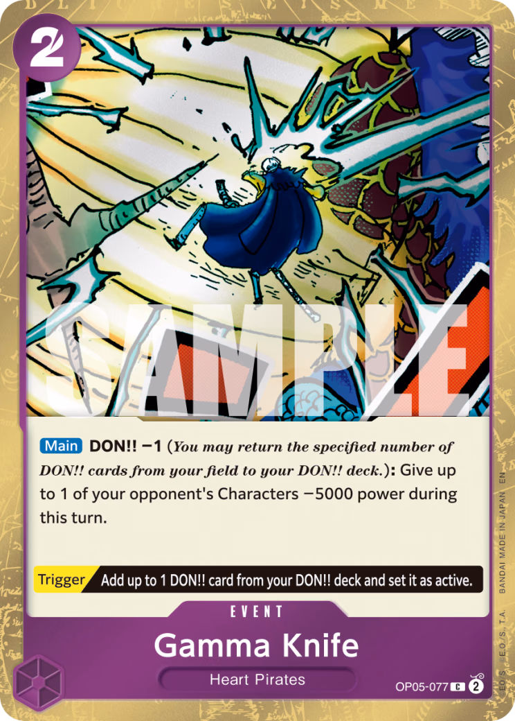 Gamma Knife (Pirate Foil) One Piece card (OP05-077, Premium Booster -The Best- Vol. 2)