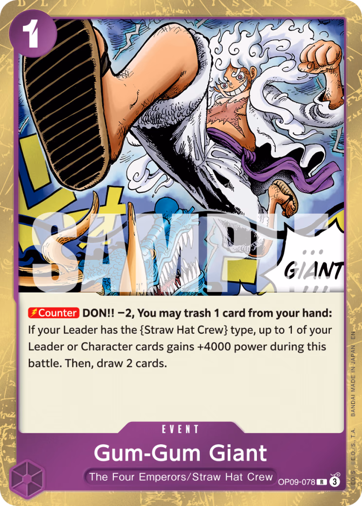 Gum-Gum Giant (Alternate Art) One Piece card (OP09-078, Premium Booster -The Best- Vol. 2)