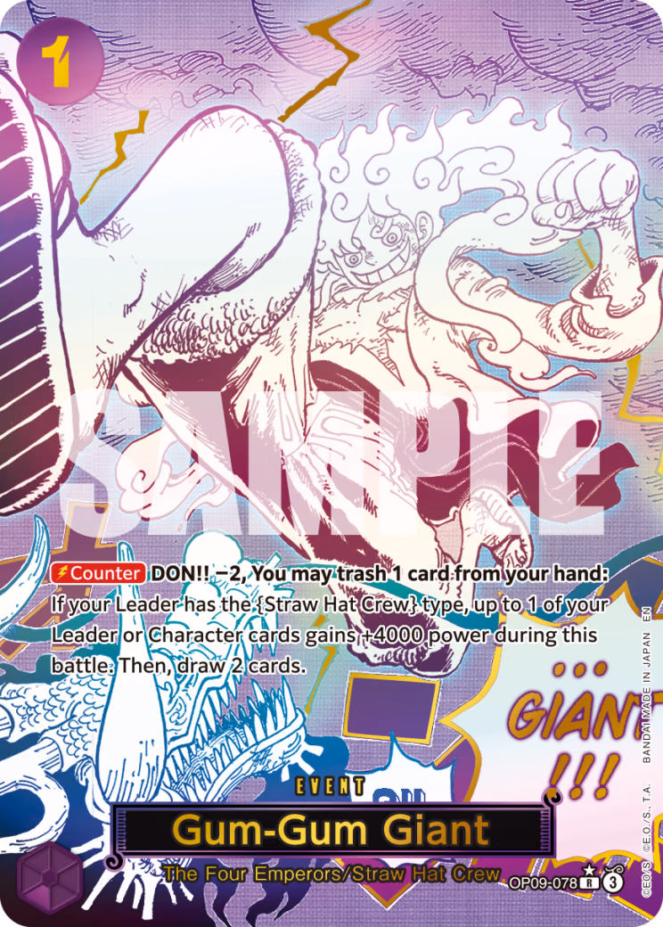 Gum-Gum Giant (Reprint) One Piece card (OP09-078, Premium Booster -The Best- Vol. 2)