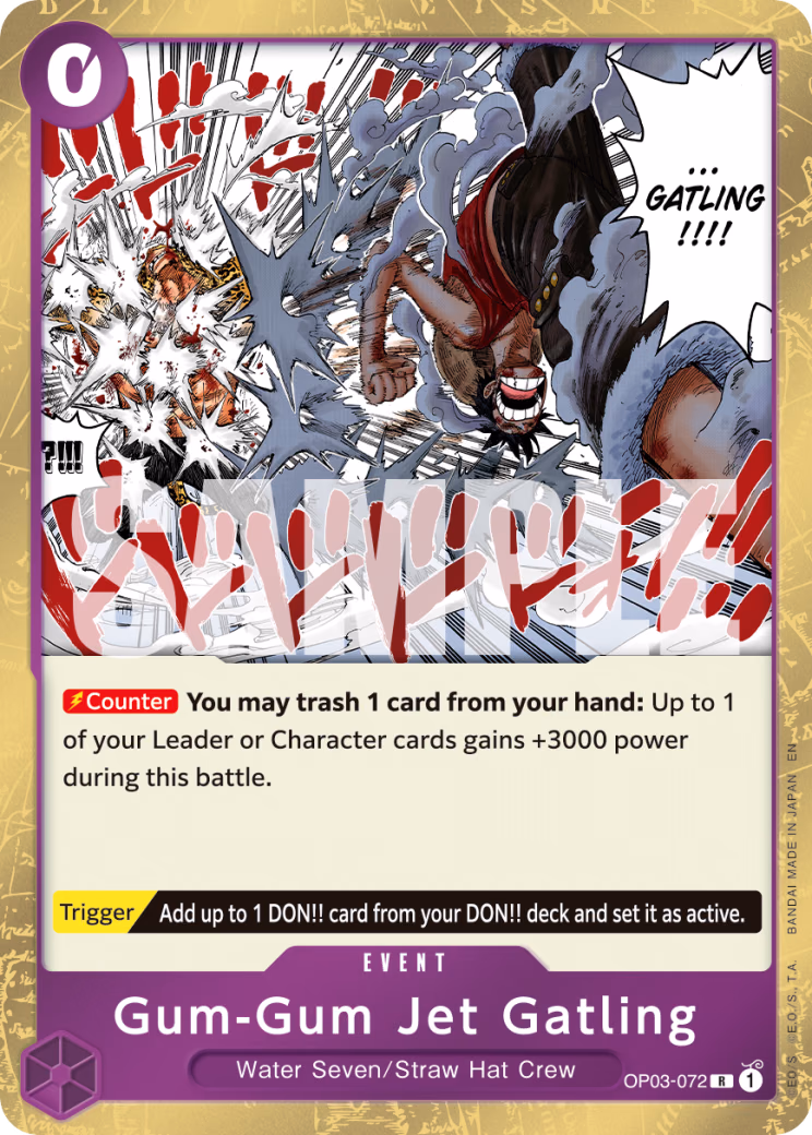 Gum-Gum Jet Gatling (Reprint) One Piece card (OP03-072, Premium Booster -The Best- Vol. 2)