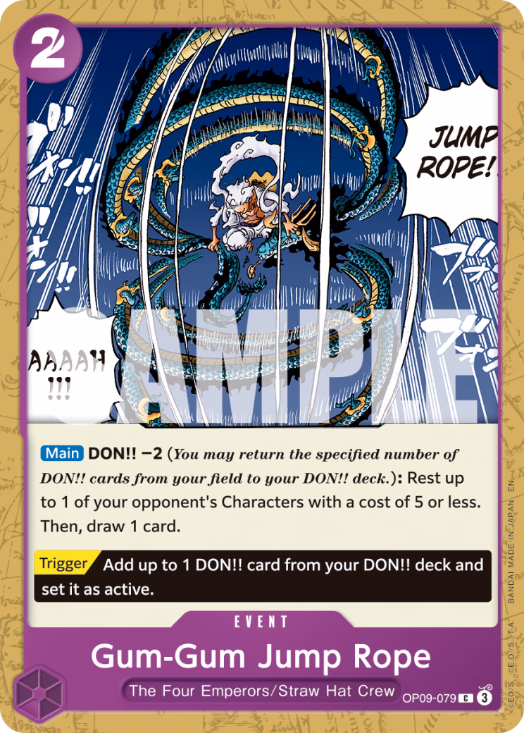 Gum-Gum Jump Rope (Pirate Foil) One Piece card (OP09-079, Premium Booster -The Best- Vol. 2)