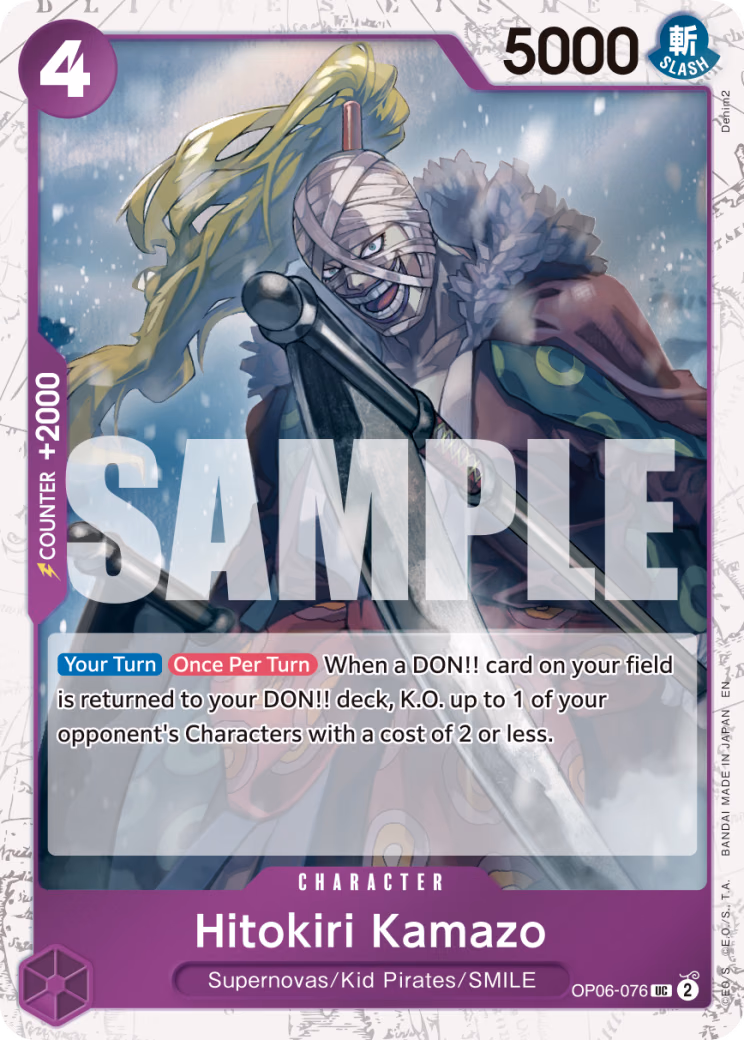 Hitokiri Kamazo (Pirate Foil) One Piece card (OP06-076, Premium Booster -The Best- Vol. 2)