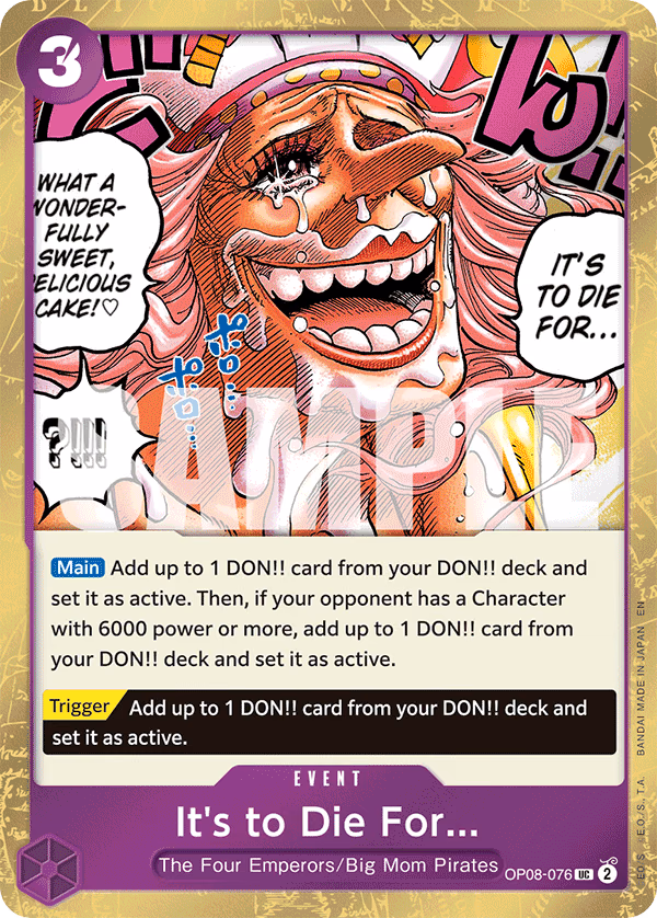 It's to Die For... (Pirate Foil) One Piece card (OP08-076, Premium Booster -The Best- Vol. 2)